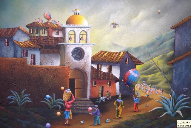 Pintura del artista ecuatoriano Marco Alquinga