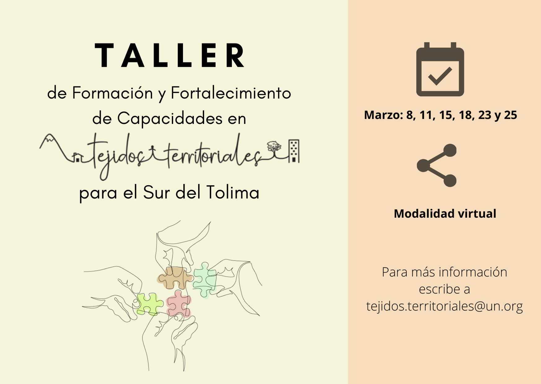 Taller de formación y fortalecimiento en Tejidos Territoriales para el Sur del Tolima