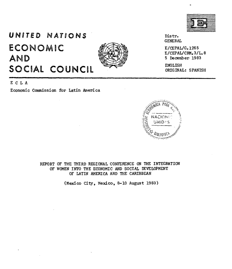 Third Regional Conference on the Integration of Women into the Economic and Social Development of Latin America and the Caribbean