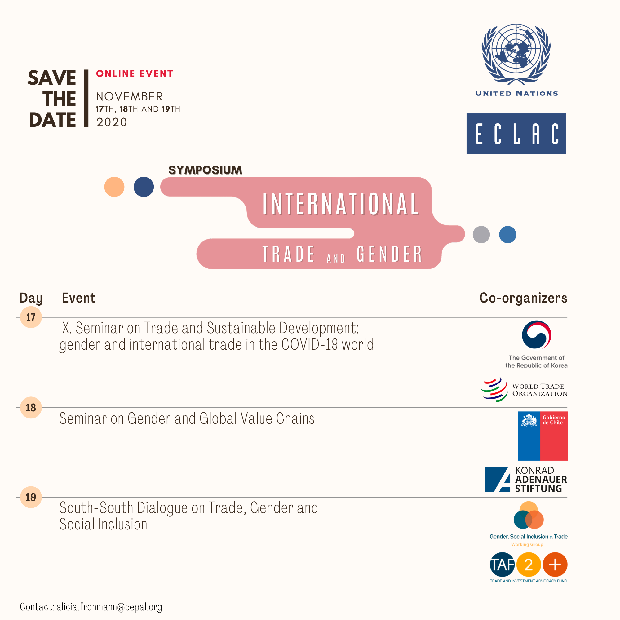 Tres jornadas sobre comercio internacional e igualdad de género