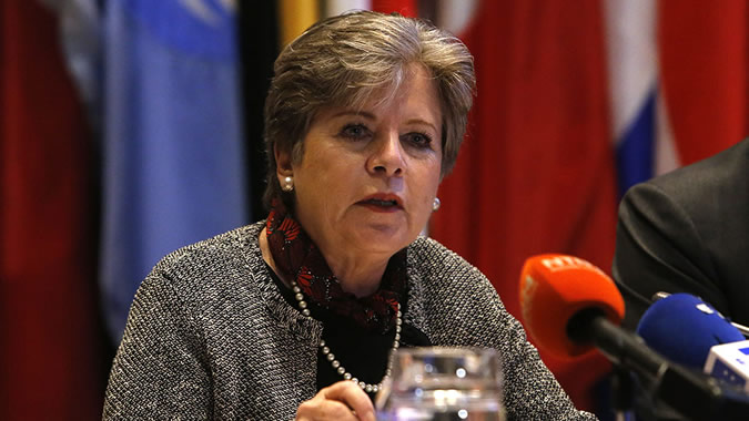 Alicia Bárcena, ECLAC Executive Secretary, during the presentation of the Economic Survey 2017.