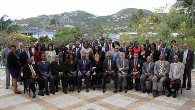 Delegados en la reunión de Saint Kitts