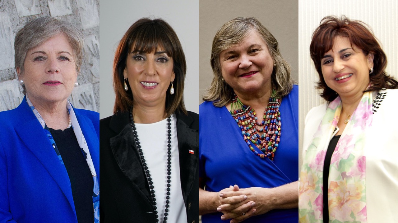 From left to right, Alicia Bárcena, Executive Secretary of ECLAC; Mónica Zalaquett, Minister of Women’s Affairs and Gender Equity of Chile; María-Noel Vaeza, Regional Director for the Americas and the Caribbean of UN Women, and Sima Bahous, Executive Director of UN Women. 