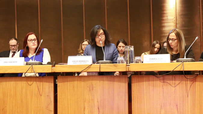 De izquierda a derecha: Janet Camilo, Ministra de la Mujer de República Dominicana y Vicepresidenta de la Mesa Directiva de la Conferencia Regional sobre la Mujer; Cielo Morales, Directora del ILPES-CEPAL; e Isabel Plá, Ministra de la Mujer y la Equidad de Género de Chile.