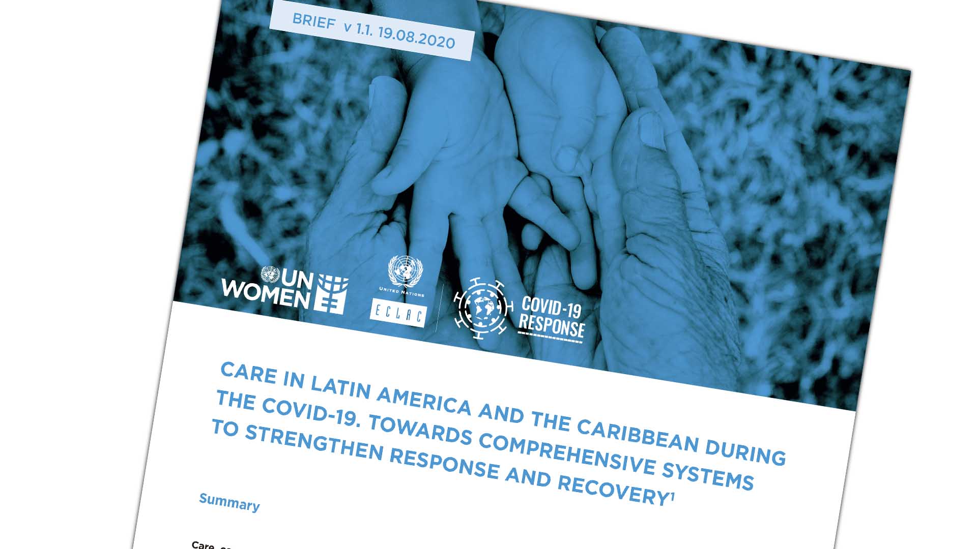 Cover ECLAC-UN Women joint document on Care in COVID-19