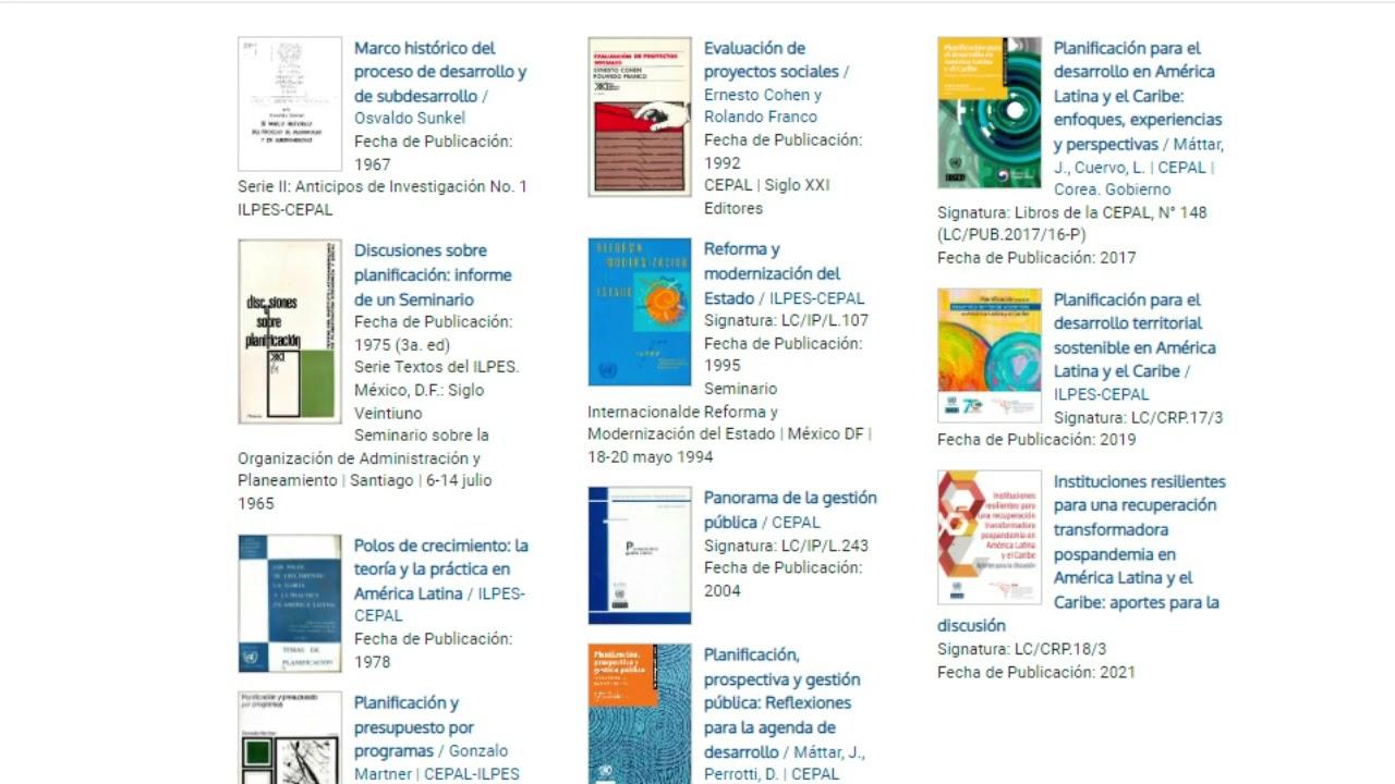 Biblioguía CEPAL/ILPES: La planificación para el desarrollo en los 60 años del ILPES