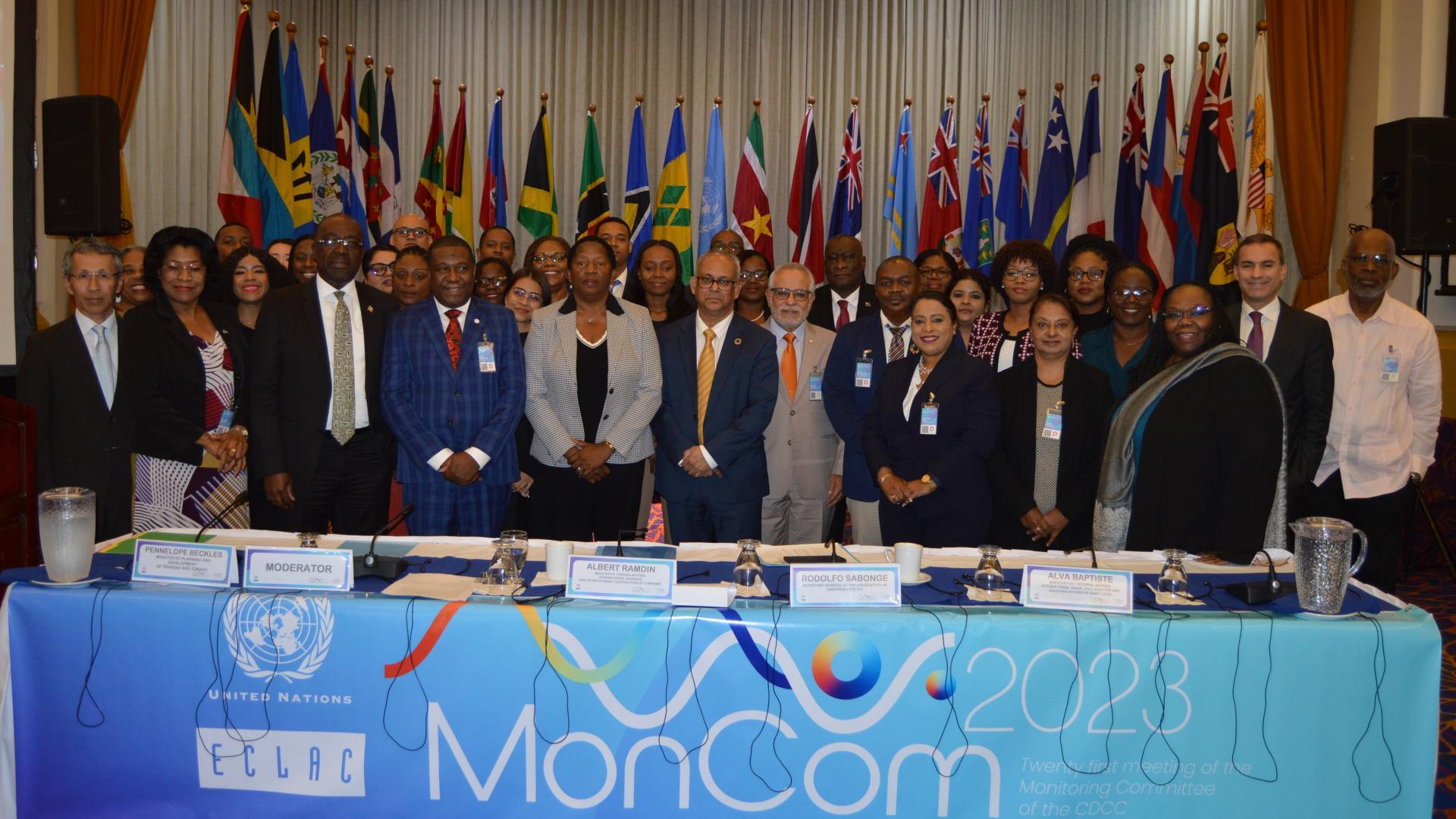 Photo showing High-level Government officials that attended the 21st MonCom meeting in the Radisson Hotel, Port-of-Spain, Trinidad