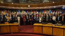 Los asistentes a la primera reunión regional preparatoria del pacto mundial para una migración segura, ordenada y regular.